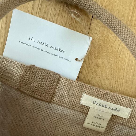 The Little Market Tote Bag Jute Celebrate Women One Size Beige White - Picture 2 of 3